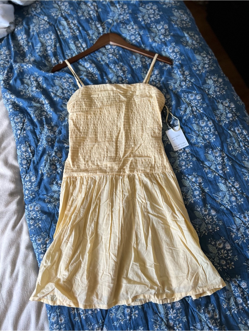 100% Cotton Butter Yellow Spaghetti Strap Sundress